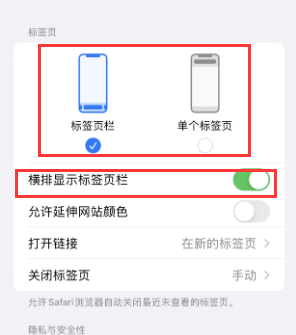 炉霍iPhone授权维修分享Safari浏览器如何切换标签栏位置 