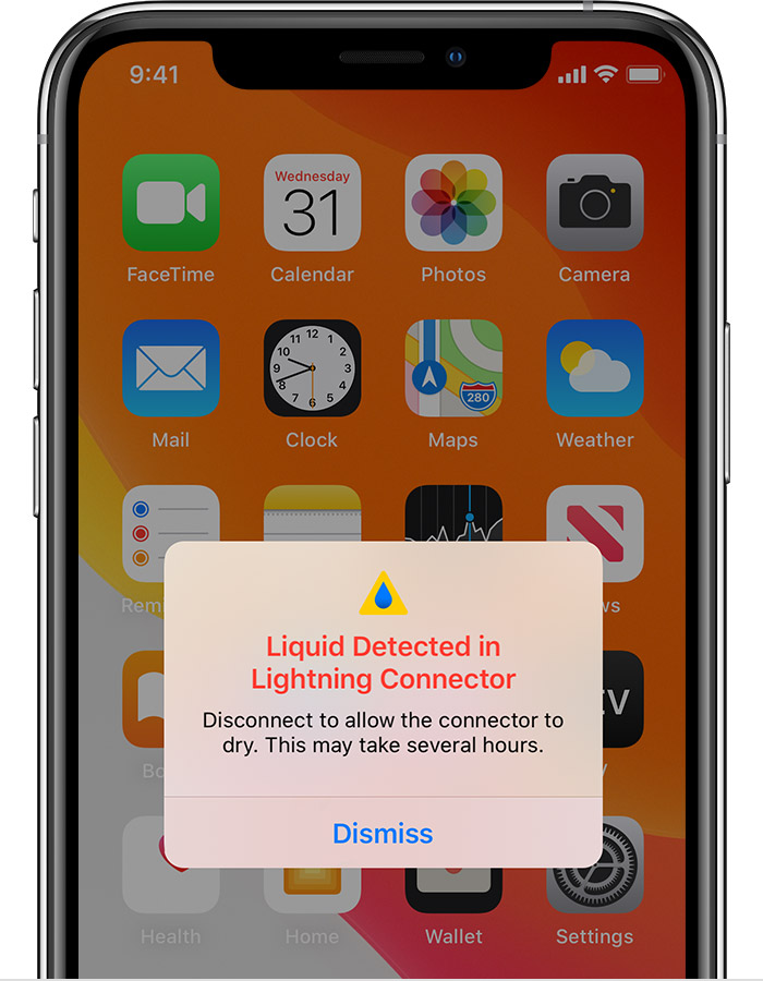 炉霍苹果手机维修分享iPhone 12 在充电时出现 “闪电接口检测到液体”的提示怎么办 